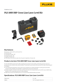 Thumbnail of document Data Sheet - PLS 180R RBP Cross Line Laser Level Kit